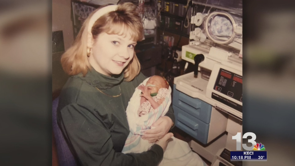 Mother and baby in NICU